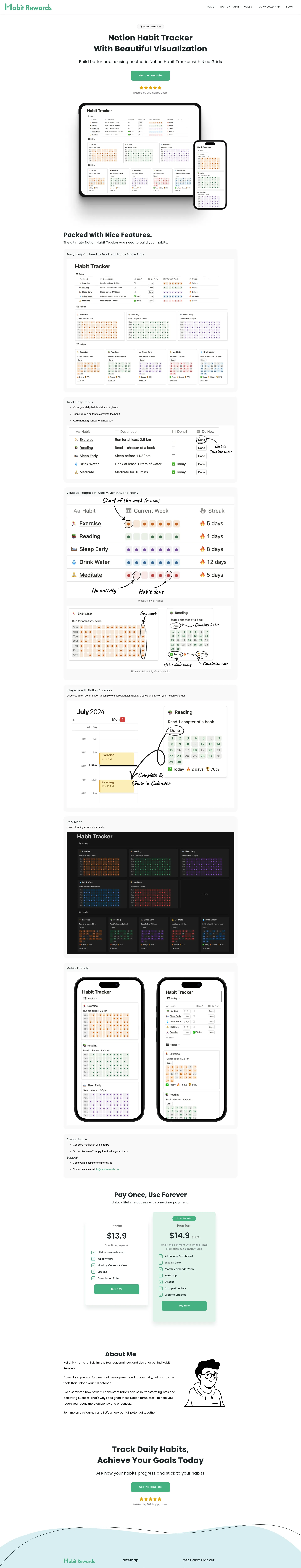 Notion Habit Tracker screenshot