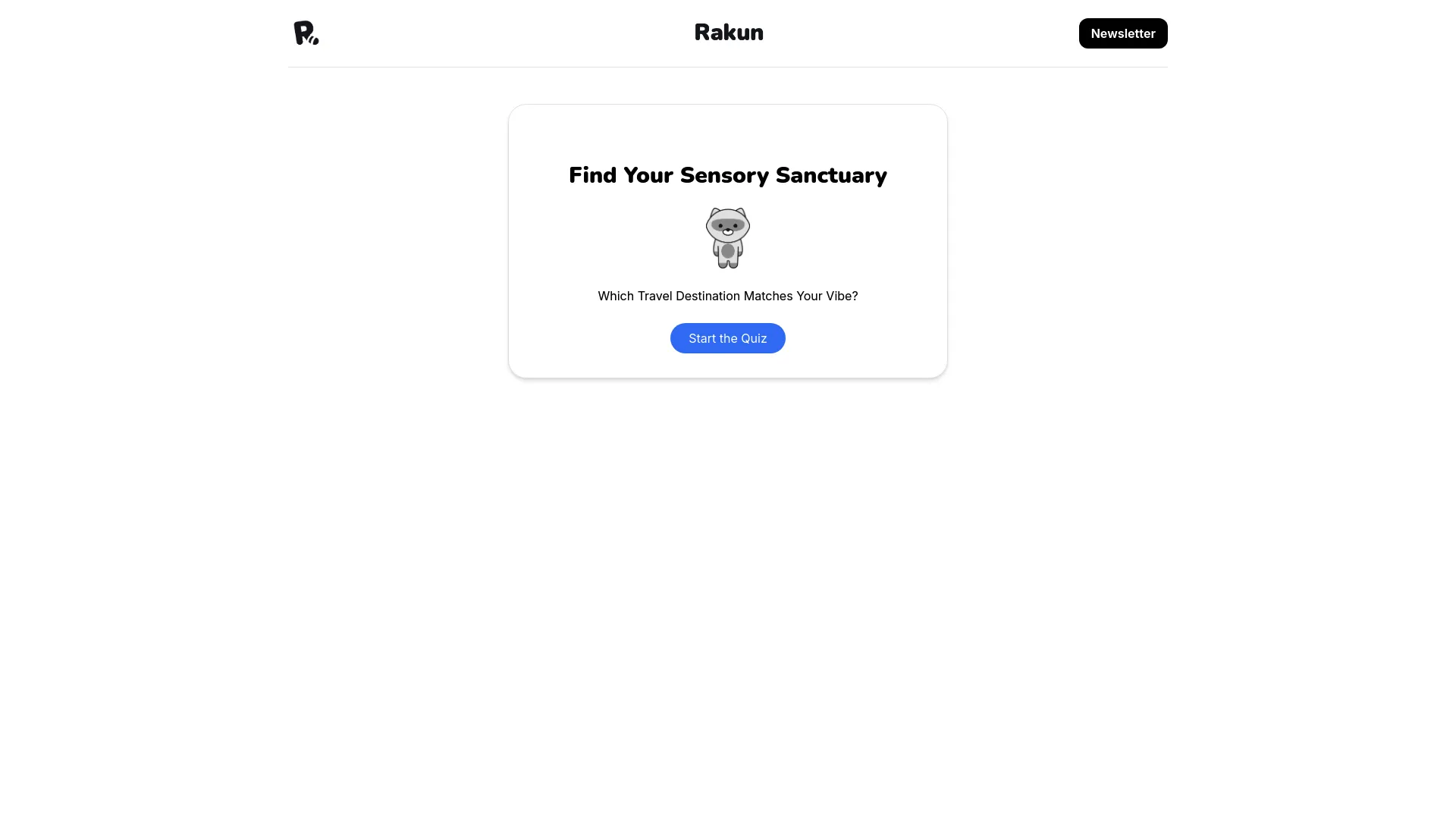 Rakun Sensory Sanctuary Quiz screenshot