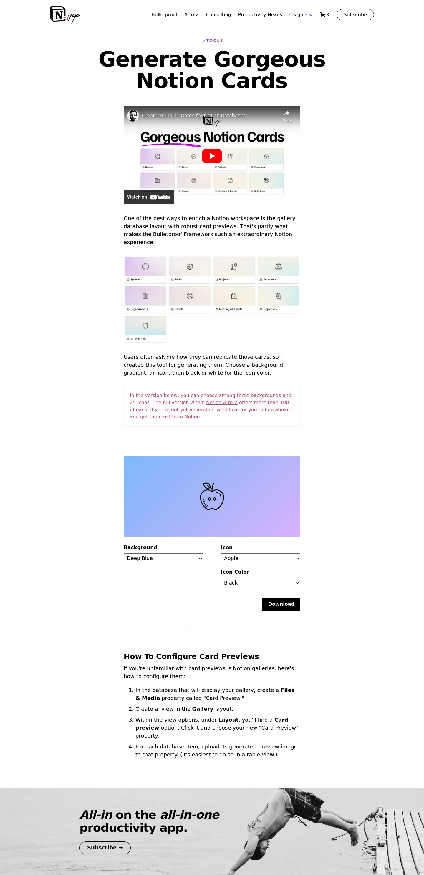 Notion Card Generator by Notion VIP screenshot