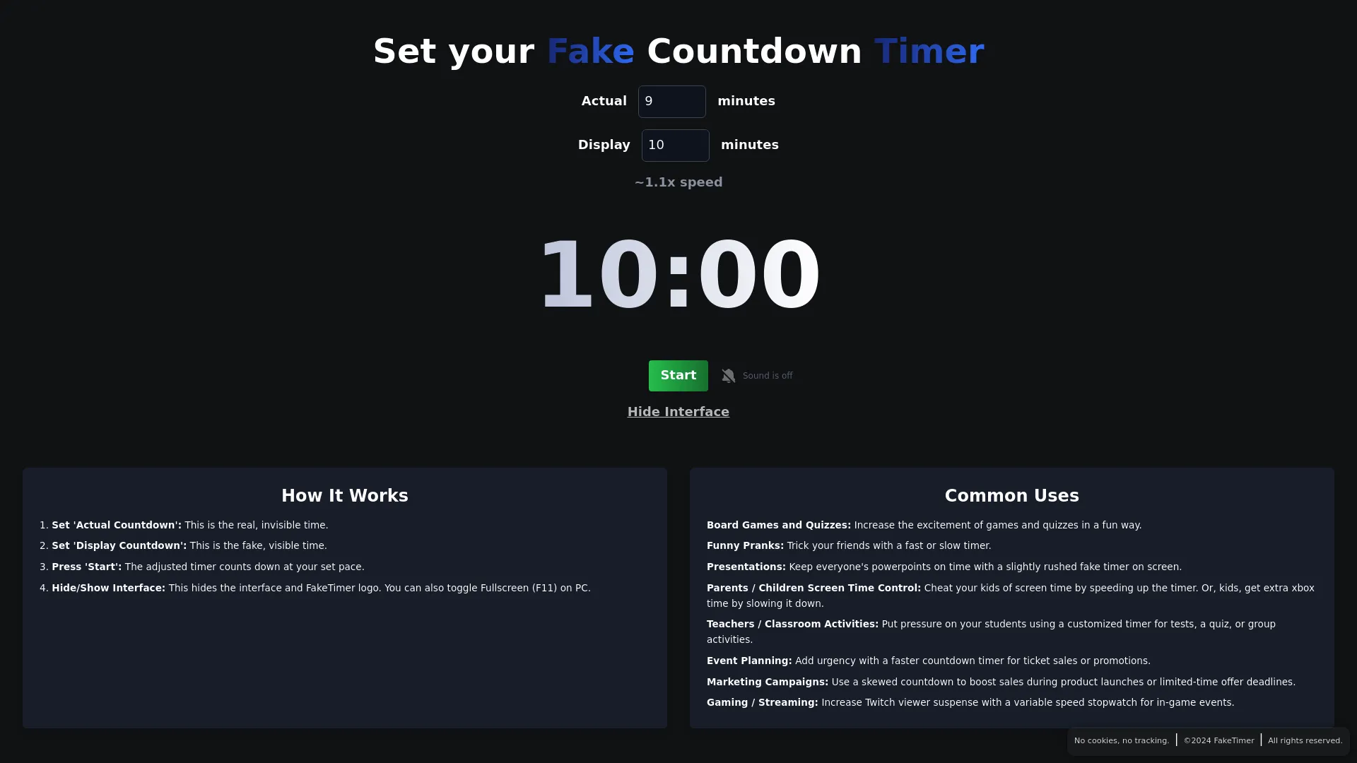 FakeTimer screenshot