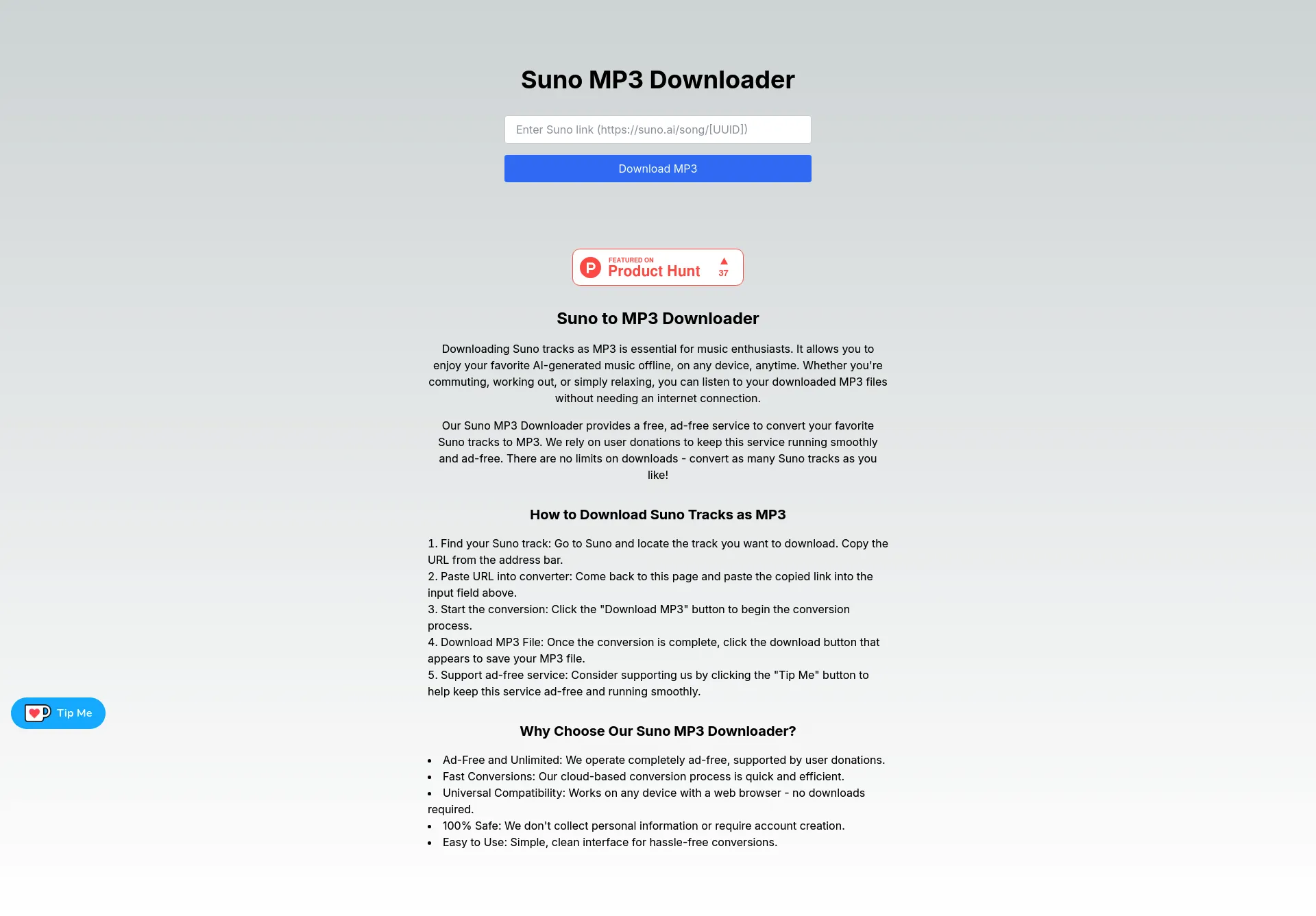 Suno MP3 Downloader screenshot