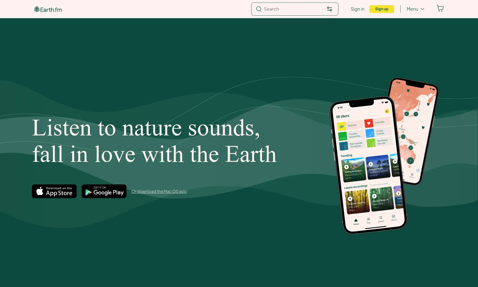 Earth.fm App screenshot