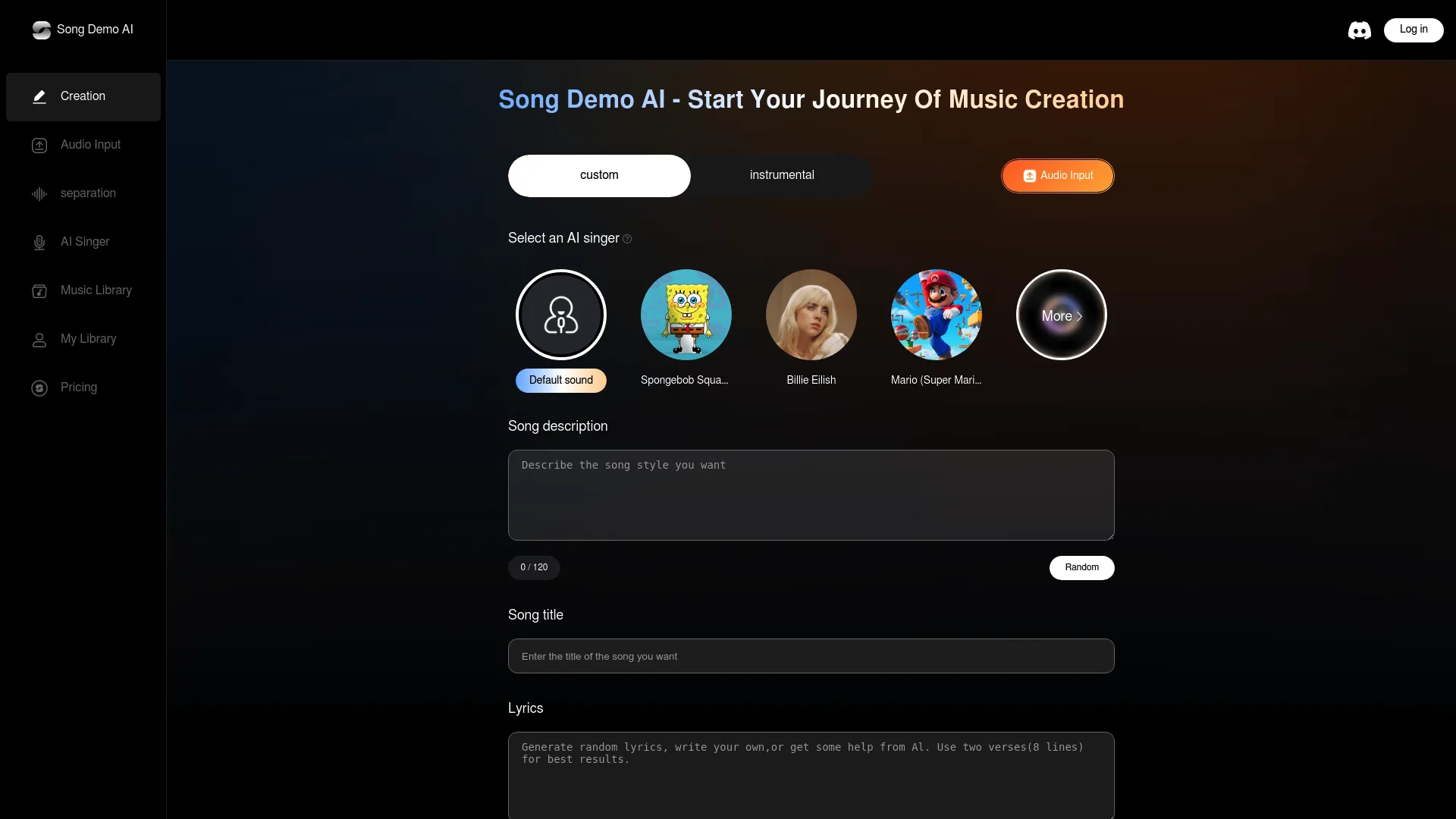 Song Demo AI screenshot