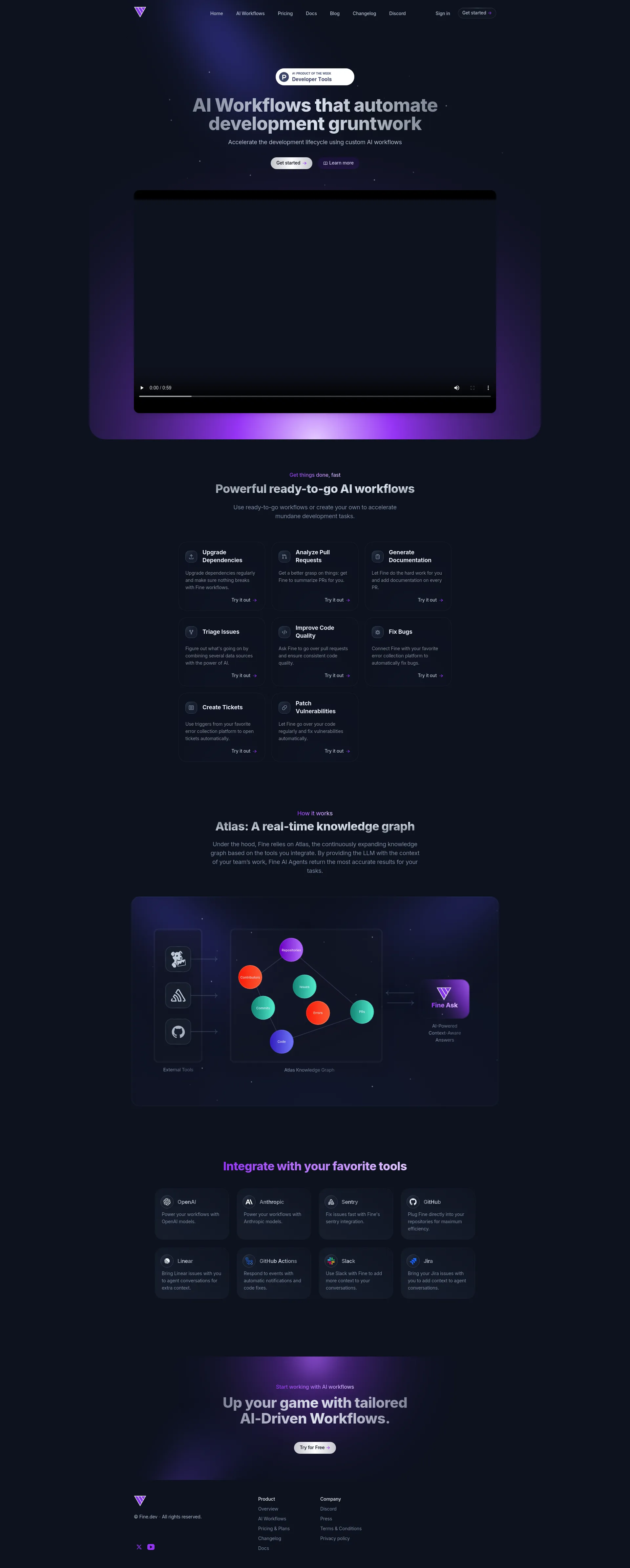 Fine AI Coding Workflows screenshot