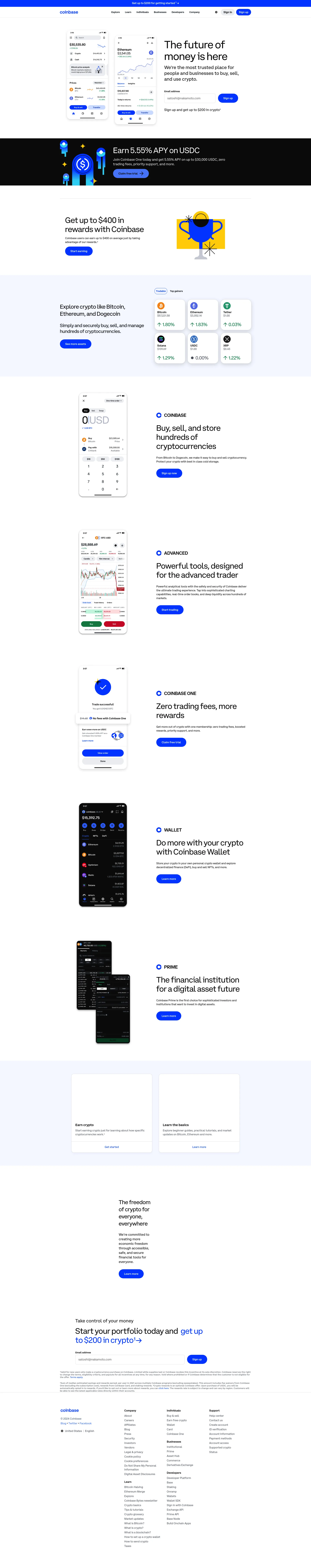 Coinbase screenshot