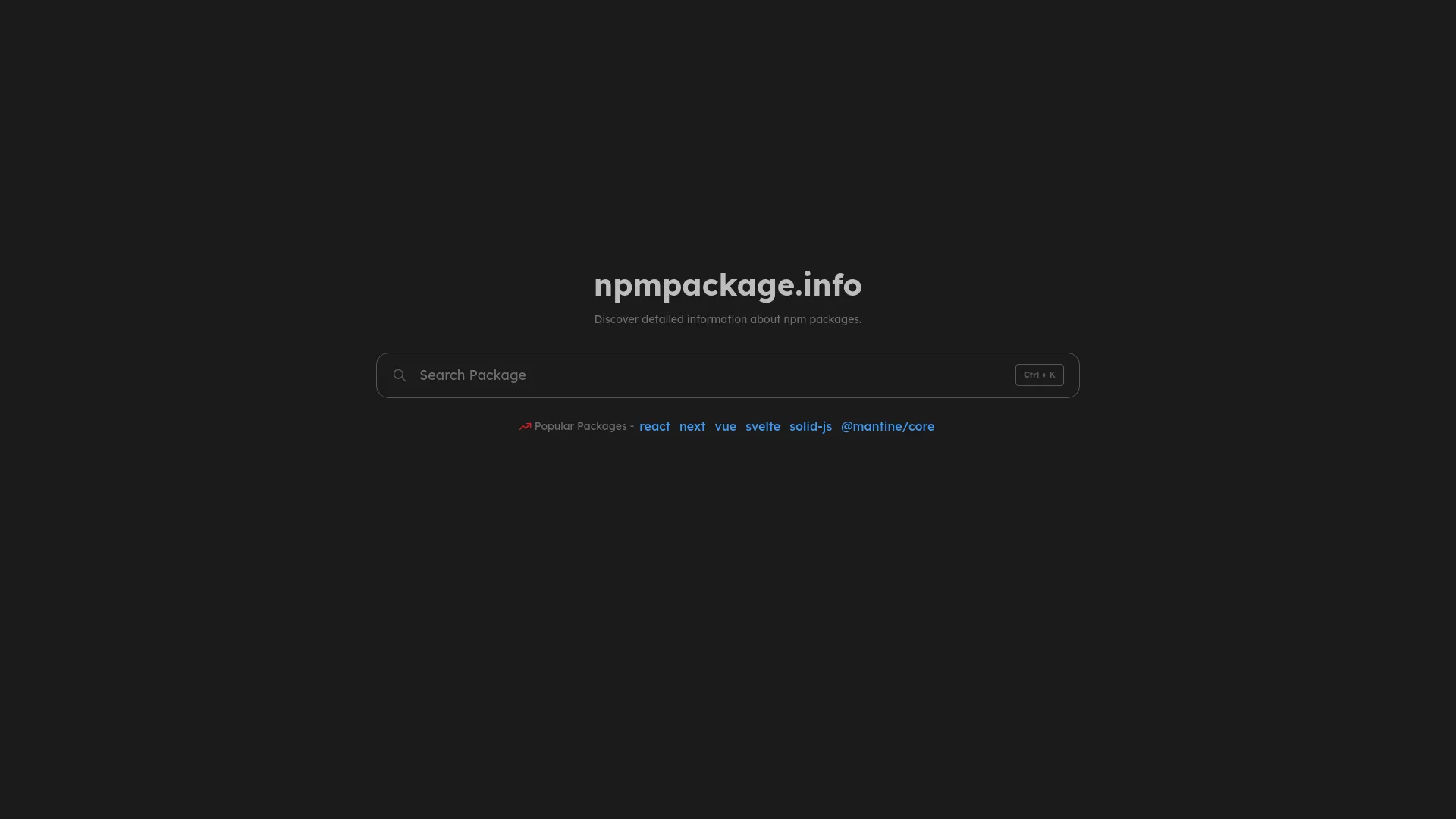 npmpackage.info screenshot