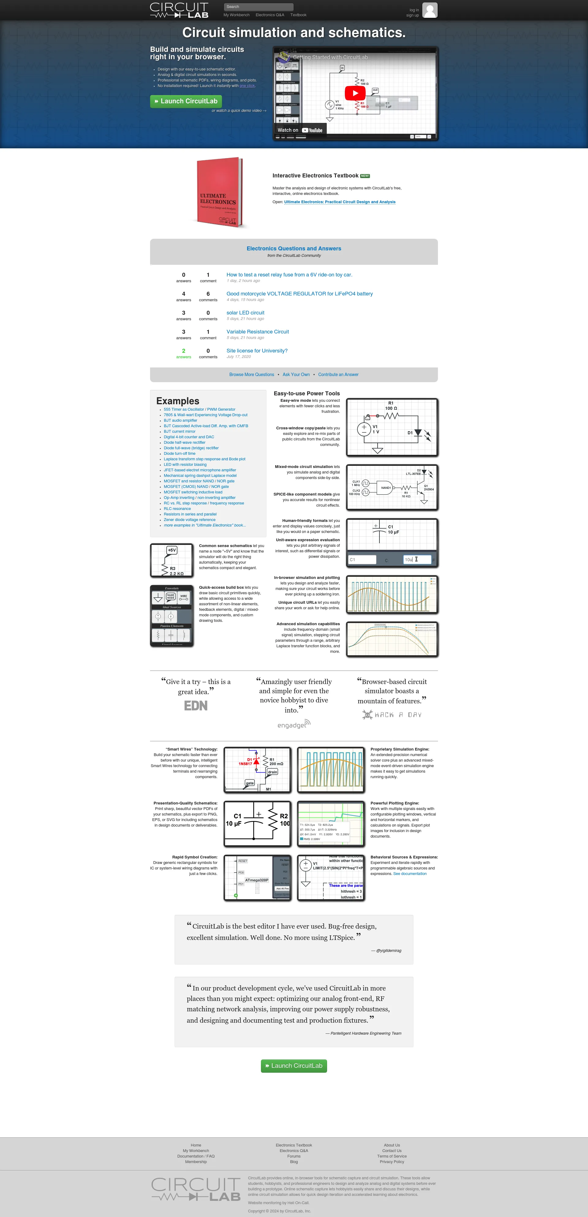 CircuitLab screenshot