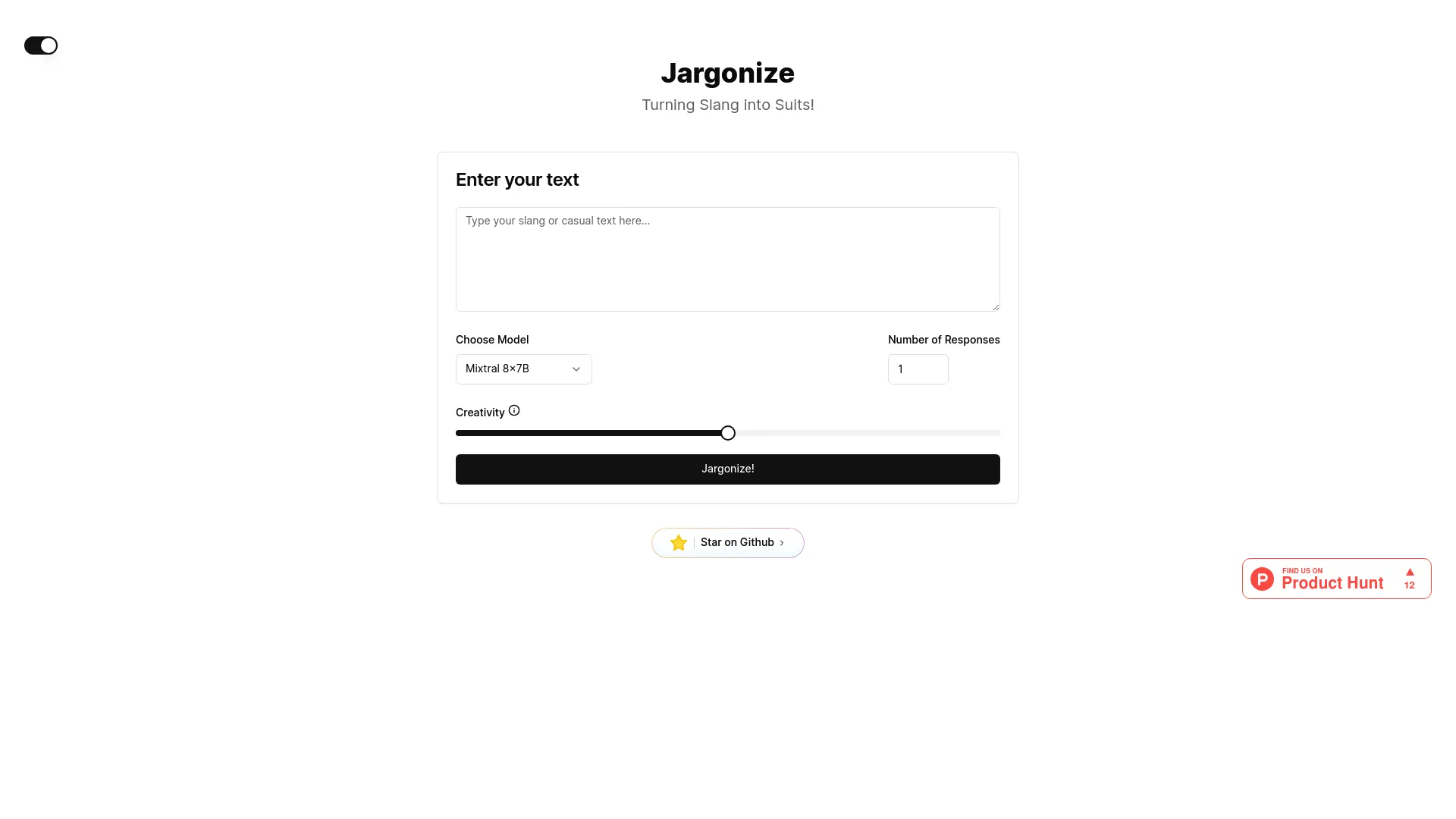 Jargonize screenshot