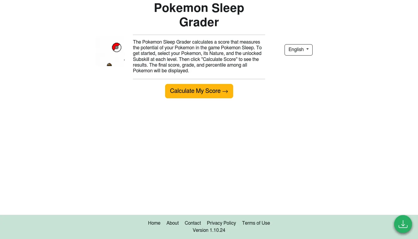 Pokemon Sleep Grader screenshot