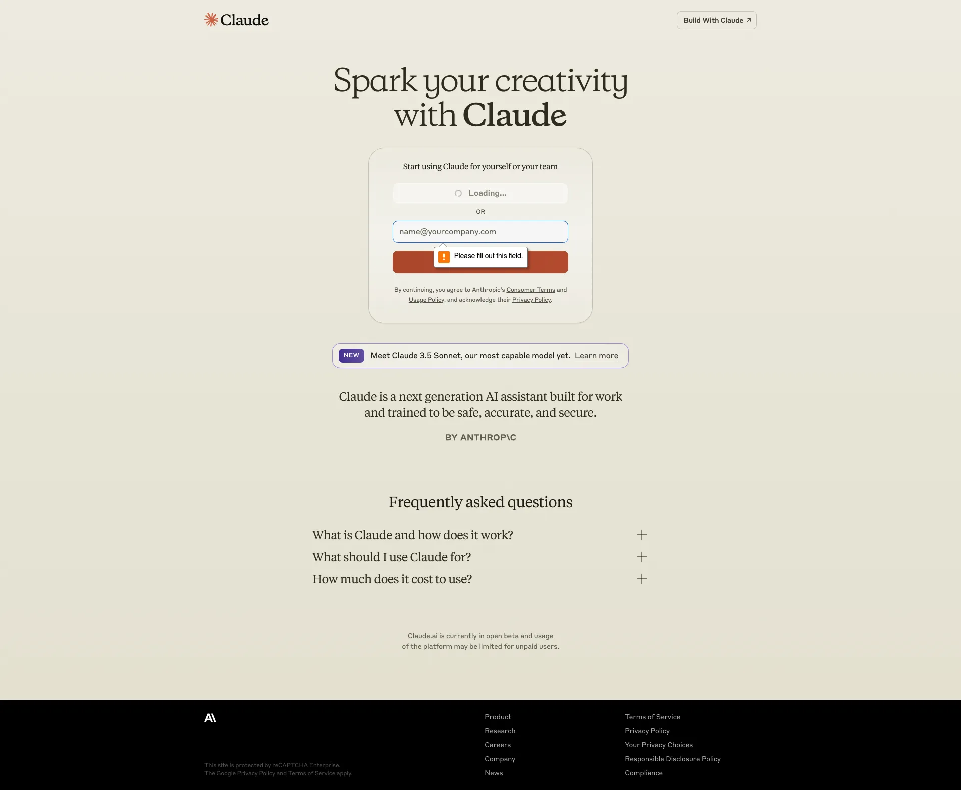 Claude 3.5 Sonnet screenshot