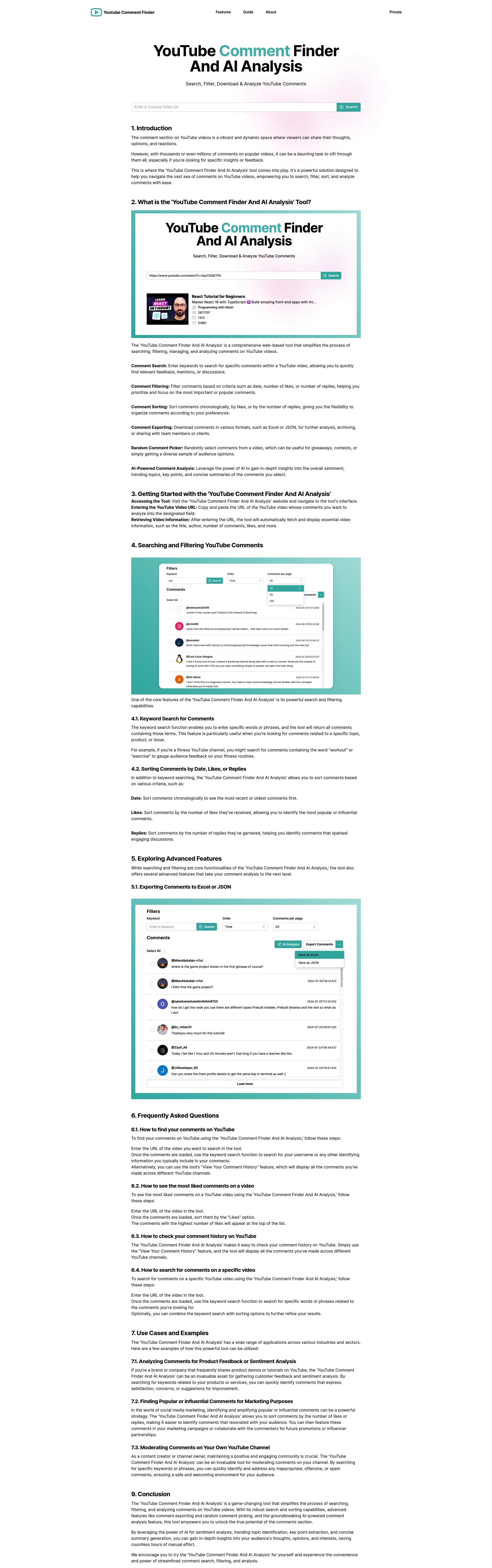 YouTube Comment Finder And AI Analysis screenshot