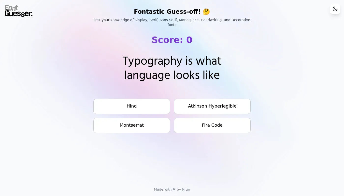 Font Guesser screenshot