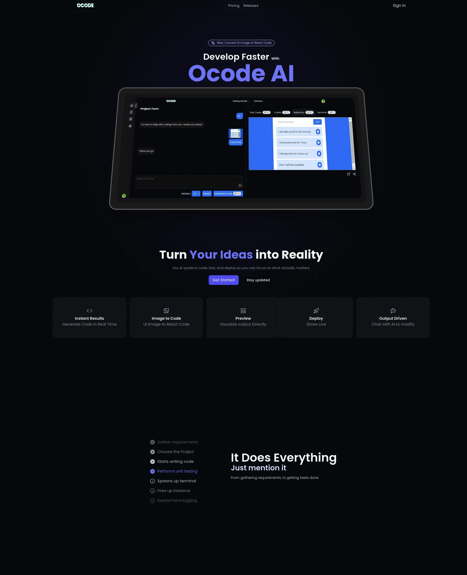 Ocode Image to Code AI screenshot