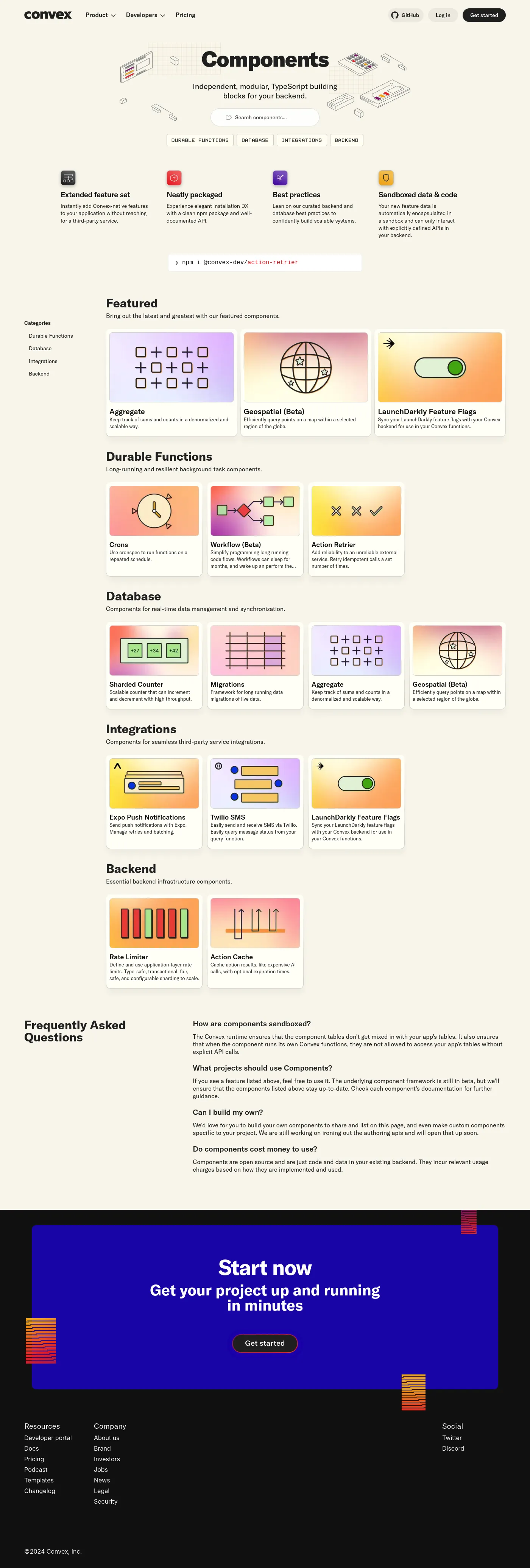 Components by Convex screenshot