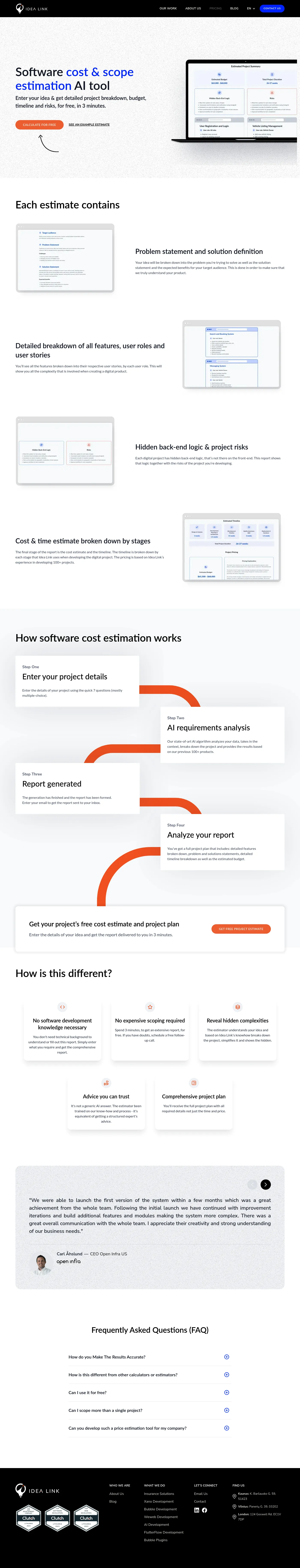 AI Software Cost Estimator screenshot