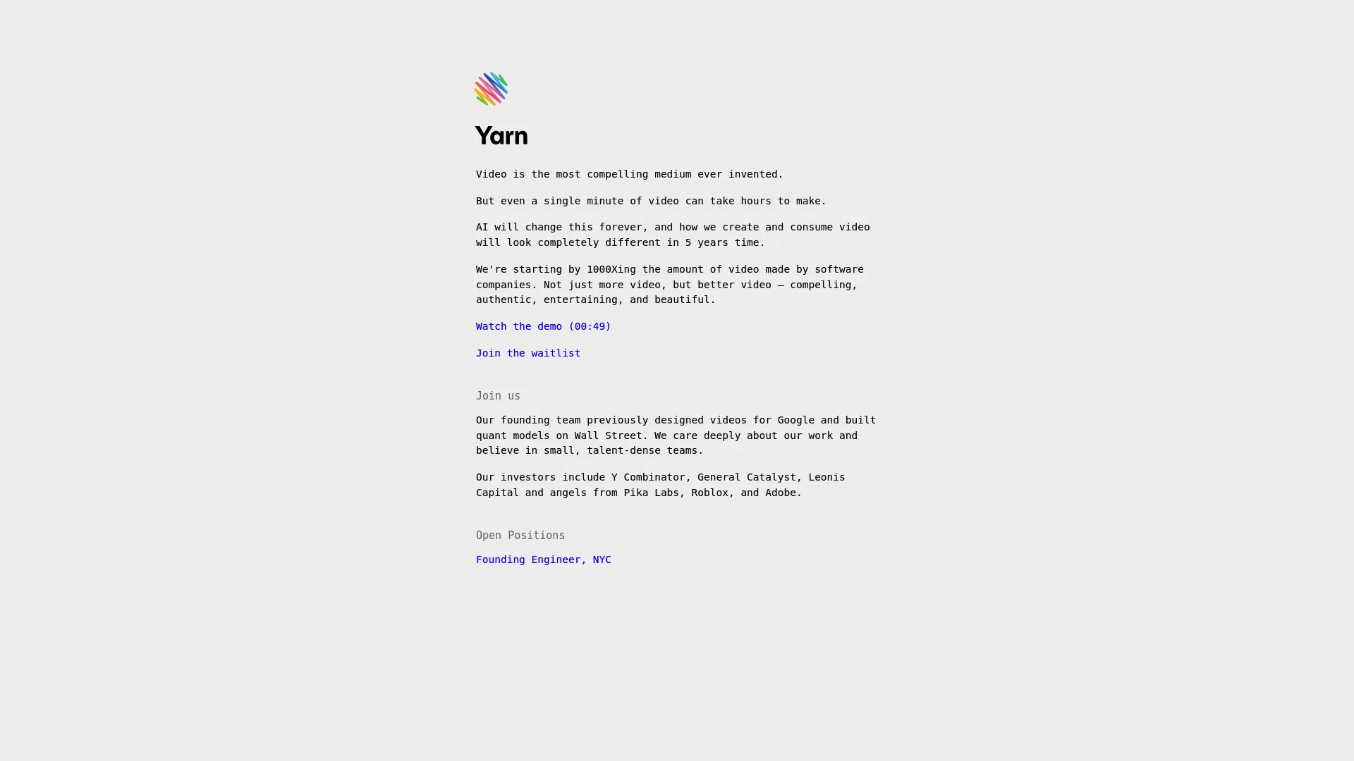 Yarn screenshot