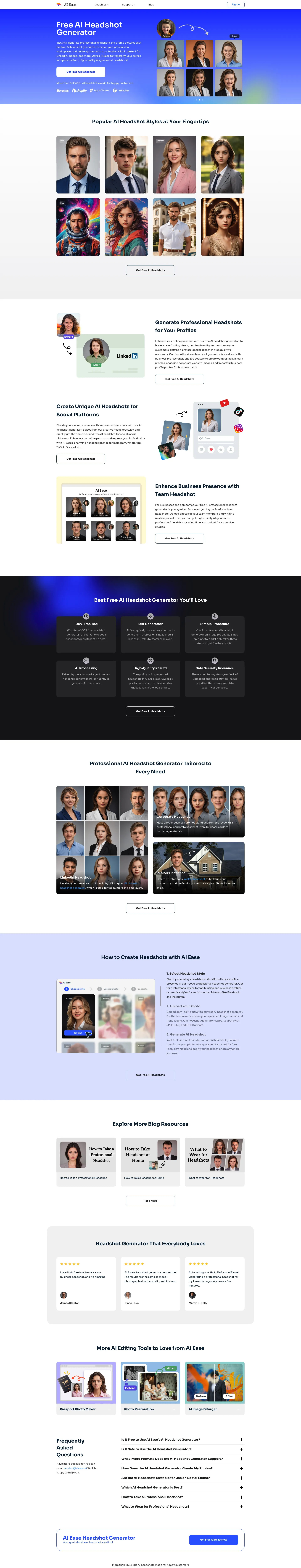 AI Ease: AI Headshot Generator screenshot