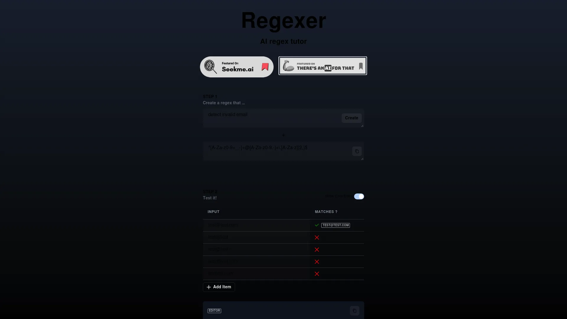 Regexer screenshot