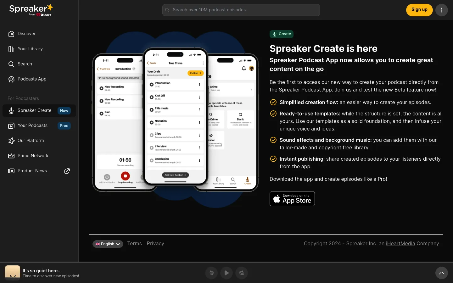 Spreaker Create screenshot