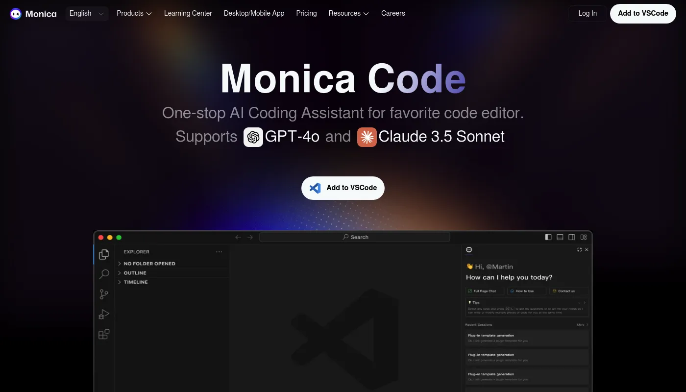 Monica Code screenshot