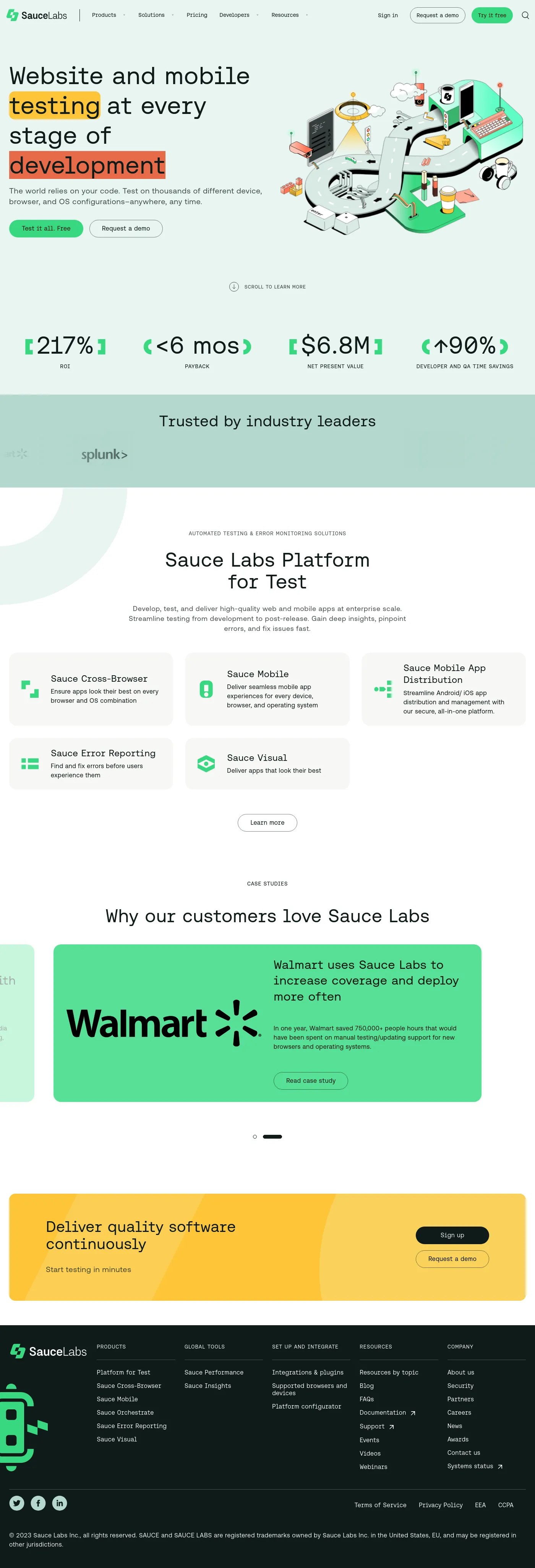 Sauce Labs screenshot