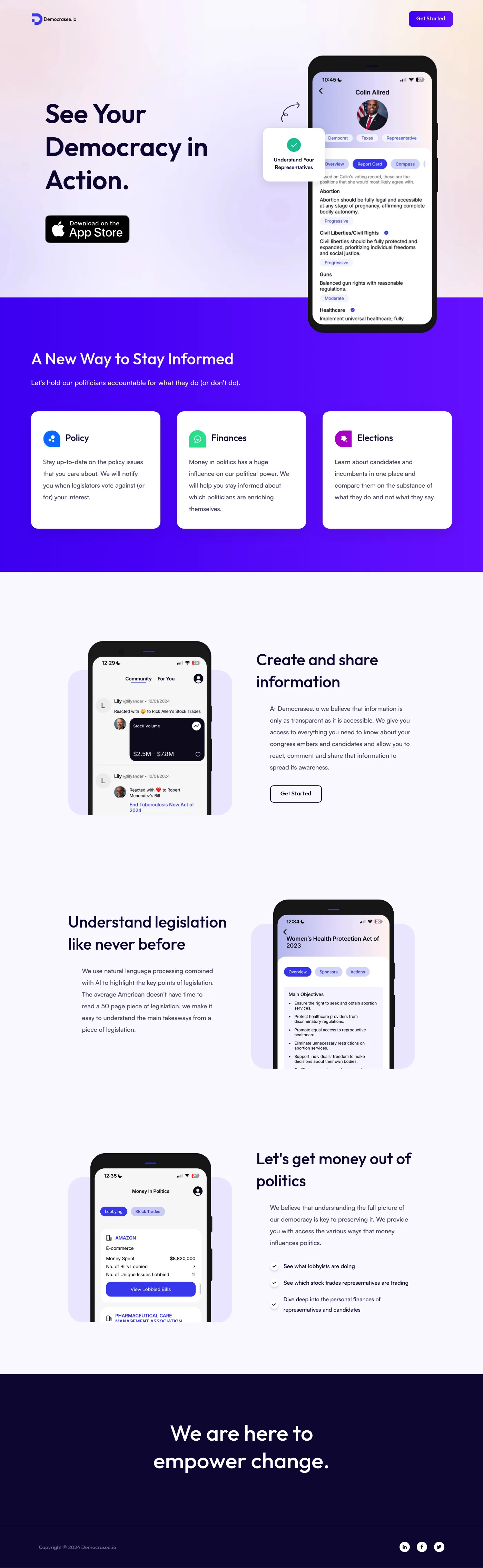 Democrasee.io screenshot