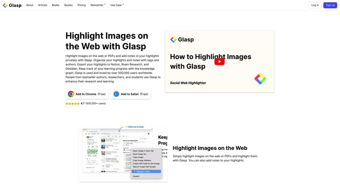 Glasp: Easily Save and Highlight Images