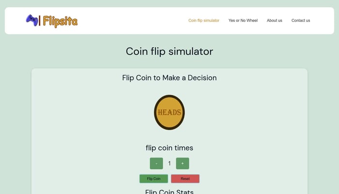 Coin flip simulator