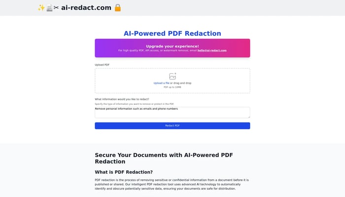 AI PDF Redaction Tool