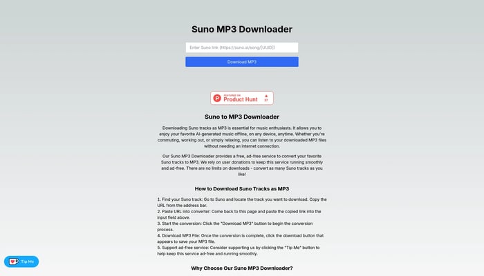 Suno MP3 Downloader