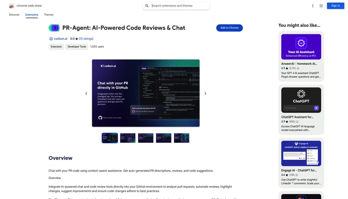 PR-Agent: AI-powered chat & code review