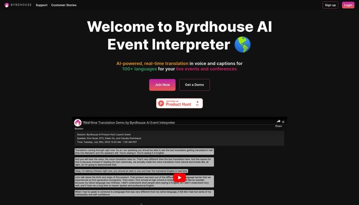 Real-time Voice Translation by Byrdhouse