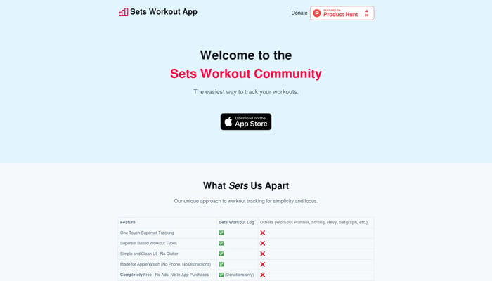 Sets Workout App