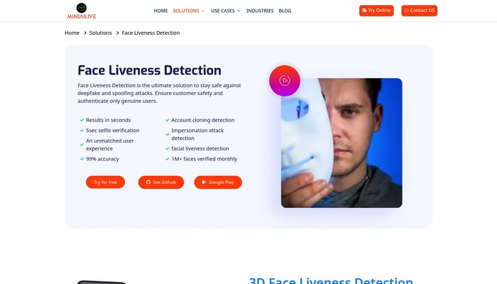 MiniAiLive - Face Liveness Detection