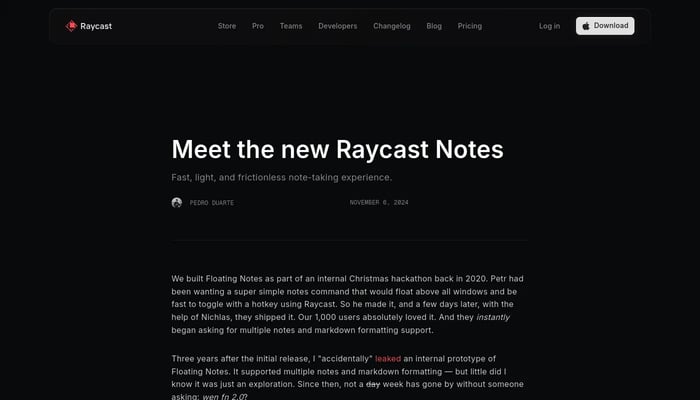 Raycast Notes