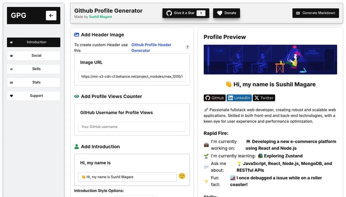 Github Profile Generator