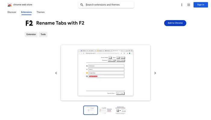 Rename Tabs with F2