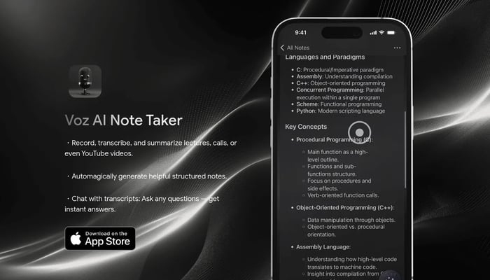 Voz AI Voice Note Taker