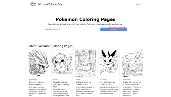 Pokemon Coloring Pages