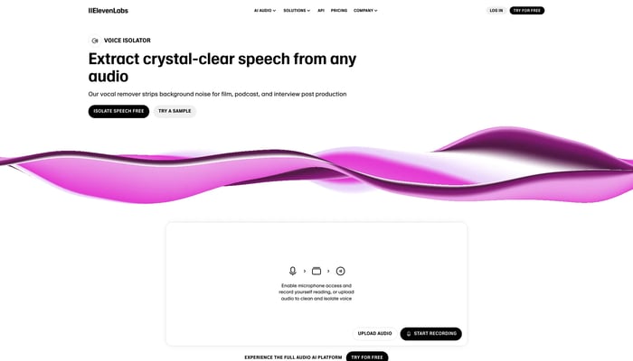 Voice Isolator by ElevenLabs