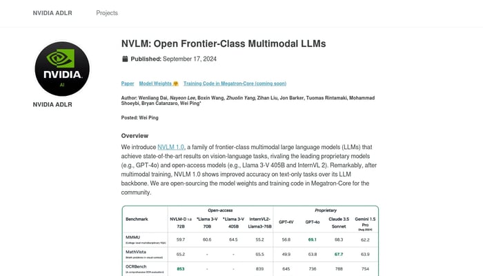 NVLM 1.0