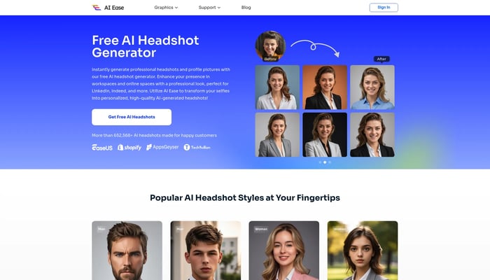 AI Ease: AI Headshot Generator