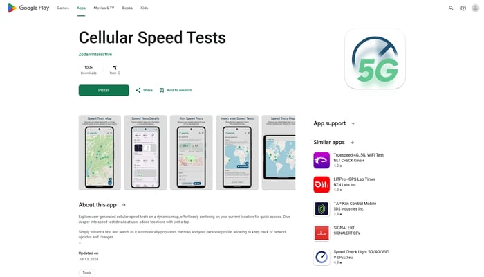 Cellular Speed Tests