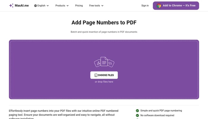 Add Page Numbers to PDF