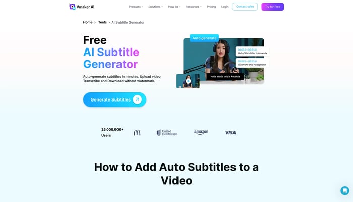 Animated Auto Subtitles by Vmaker AI