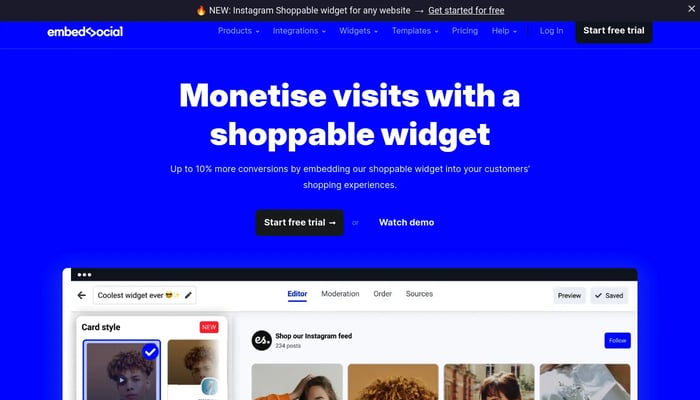 Shoppable Widget