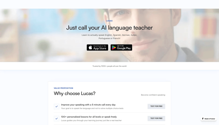 Lucas | Call your AI language teacher