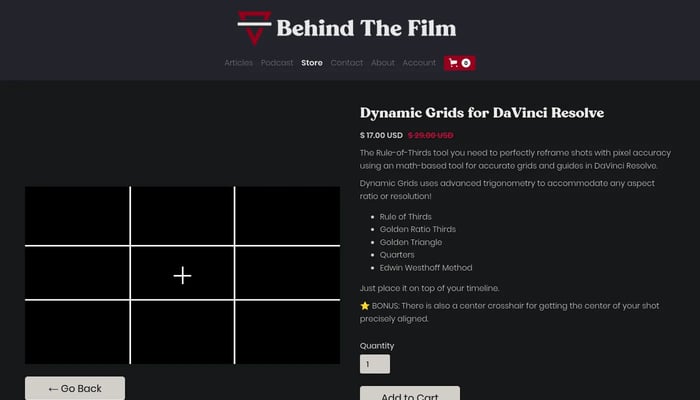 Dynamic Grids for DaVinci Resolve