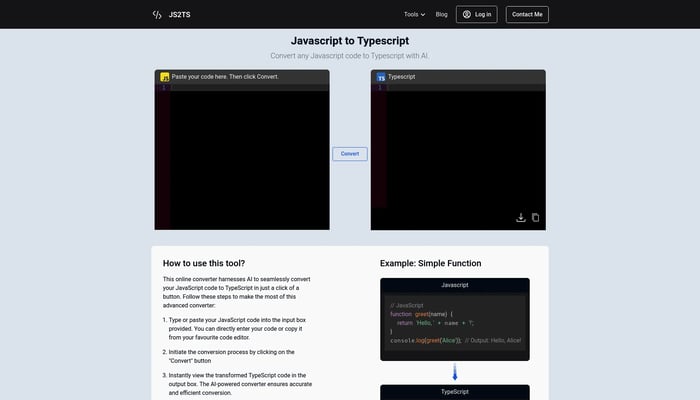 JS2TS - your ultimate code conversion companion