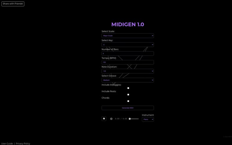 MIDIGEN: Melody Generator